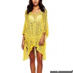 Dasior Women's Crochet Lace Hollow-Out Cover up Bikini Swimwear Bathing Suit Beachwear Yellow B07KT1CZG4